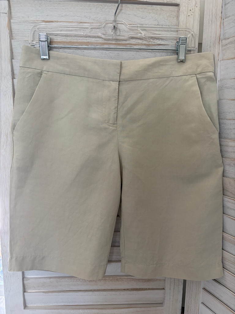 Tommy Bahama Silk & Linen Khaki Bermuda Shorts